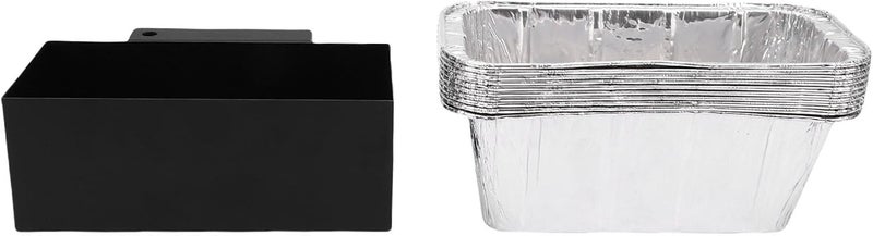 Tyenaza Grease Catcher Drip Tray Set, Stainless Steel BBQ Griddle Grease Cup with 10 Foil Drip Pan for Replacement - Image 1
