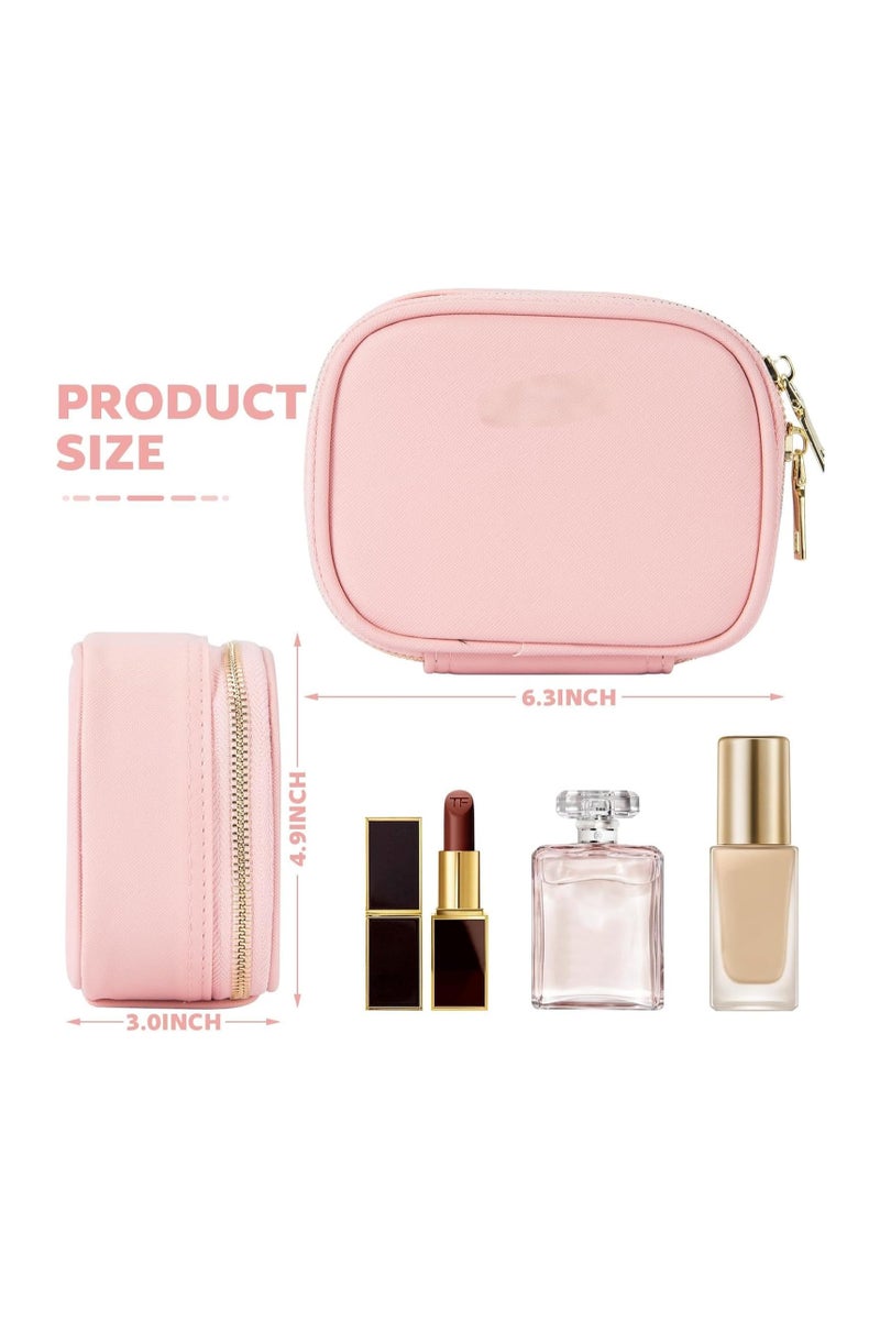 عام "حقيبة مكياج صغيرة مزودة بمرآة وإضاءة - شنطة سفر صغيرة لمستحضرات التجميل مع 3 مستويات إضاءة، صندوق تخزين متنقل لمستلزمات العناية الشخصية للسيدات، من الجلد الصناعي الفاخر." - Image 2