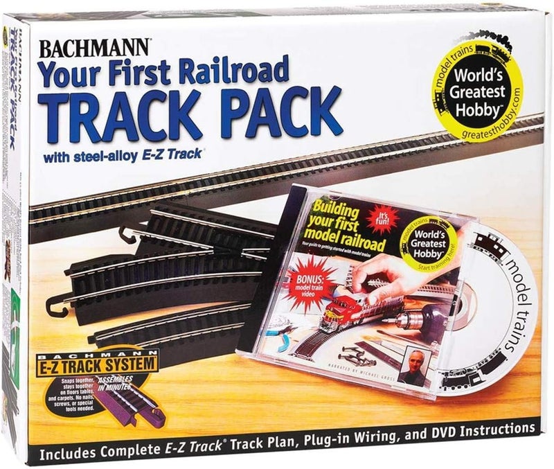 Bachmann Trains Bachmann Your First Railroad Track Pack - E-Z Track System with Steel Alloy Rail and Black Roadbed - HO Scale - Image 1
