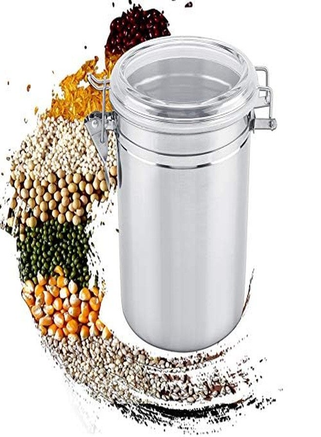 GOTOTOP Stainless Steel Kitchen Canister 1900ml Airtight Clamp Lid, Clear Top Ideal for Kitchen Storage, Food Storage, Pantry Storage - Image 3