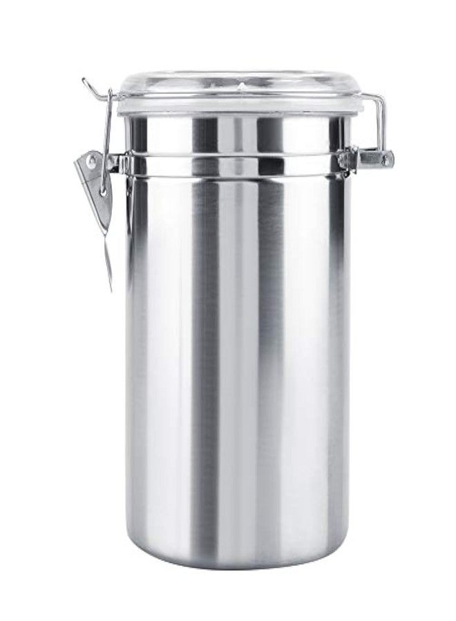 GOTOTOP Stainless Steel Kitchen Canister 1900ml Airtight Clamp Lid, Clear Top Ideal for Kitchen Storage, Food Storage, Pantry Storage - Image 1