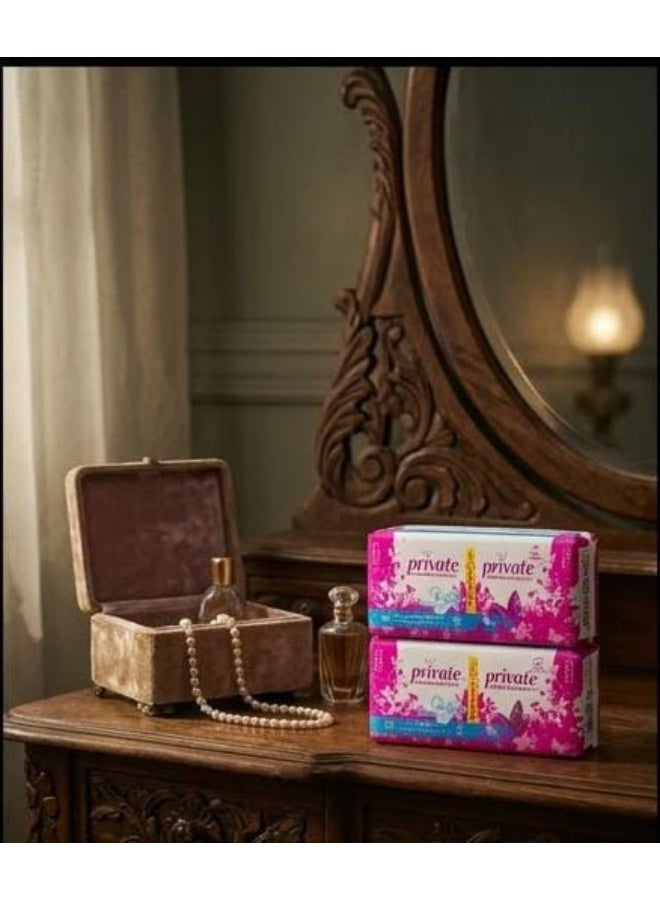 Private Natural Cotton Feel Extra Thin Super With Wings 16 Pads 2Pc - Image 4