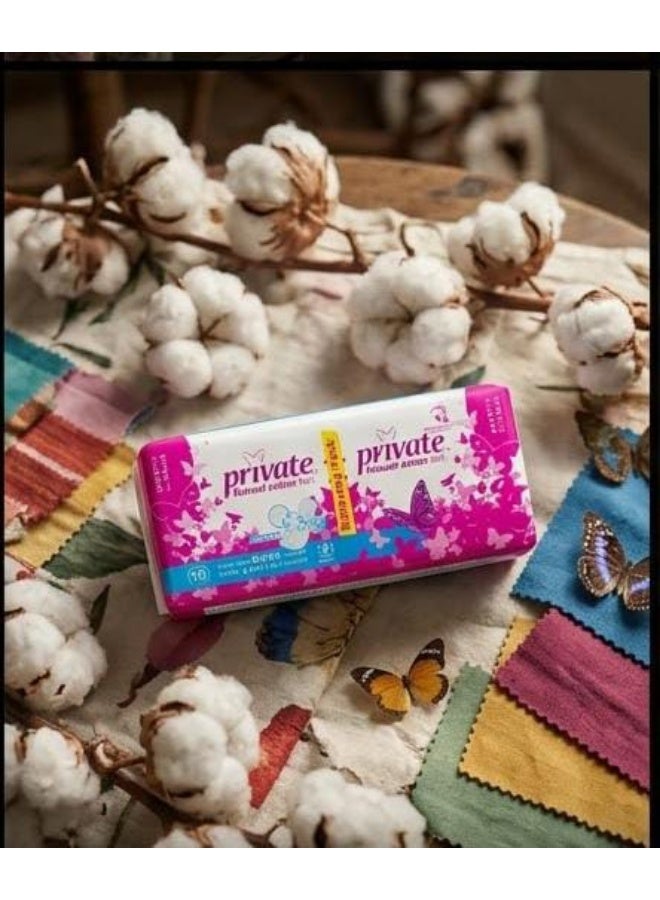 Private Natural Cotton Feel Extra Thin Super With Wings 16 Pads 2Pc - Image 3