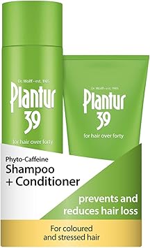 Plantur 39 Caffeine Shampoo and Conditioner Set Prevents and Reduces Hair Loss For Coloured Stressed Hair Unique Galenic Formula Supports Hair Growth Set of 250ml Shampoo and 150ml Conditioner - Image 1