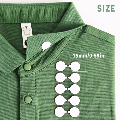 SULEPE Collar Stays for Shirts & Polo’s. Fashion Hack for Plastic Collar Stay 24hr Hold, Polo Shirt Collar Fixed (120 Dots) - Image 3