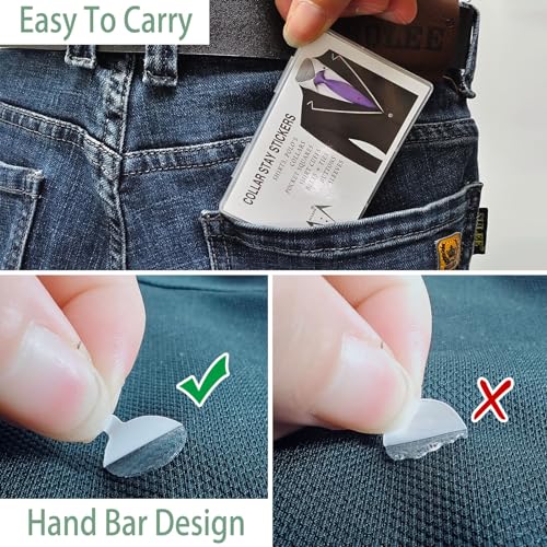 SULEPE Collar Stays for Shirts & Polo’s. Fashion Hack for Plastic Collar Stay 24hr Hold, Polo Shirt Collar Fixed (120 Dots) - Image 4