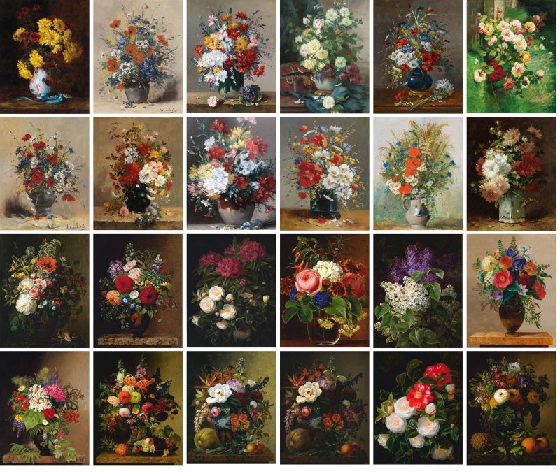 PIXILUV Vintage PostCards 24 pcs Flowers Vintage Gardens and Roses - Image 2