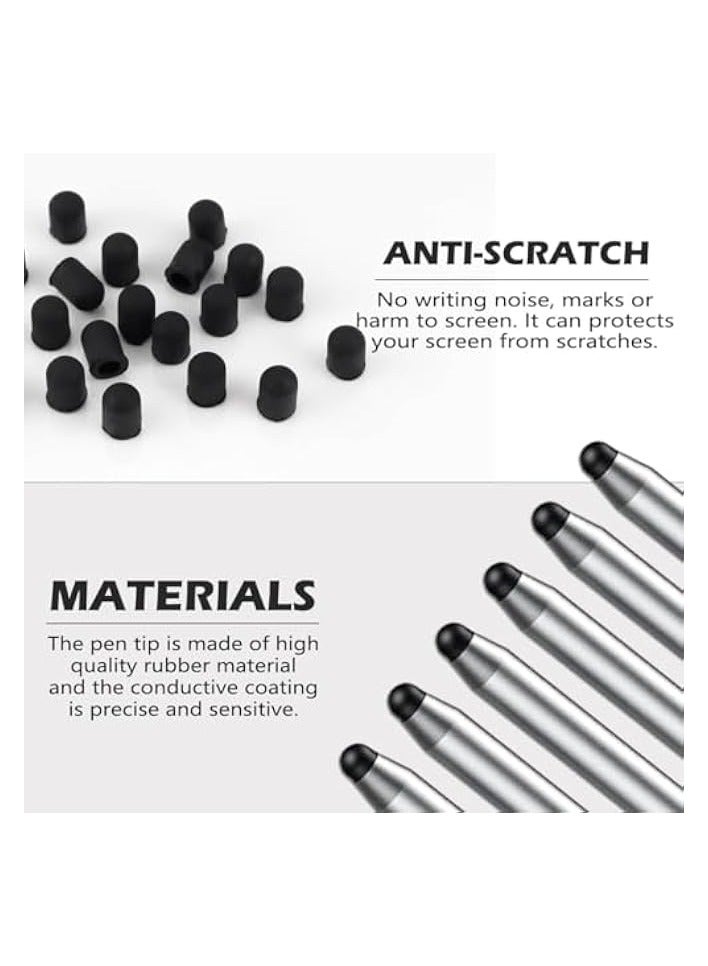 بروماس مجموعة من 20 قلمًا من مطاط السيليكون الفاخر لأقلام شاشة اللمس - مقاس 6 × 7 مم، ملاءمة عالمية، متانة وحساسية معززة للأجهزة اللوحية والهواتف الذكية والمزيد - Image 3