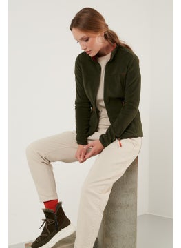 Lela High Collar Zipper Pocket Fleece Cardigan Women's Fleece 5907002  - Image 1