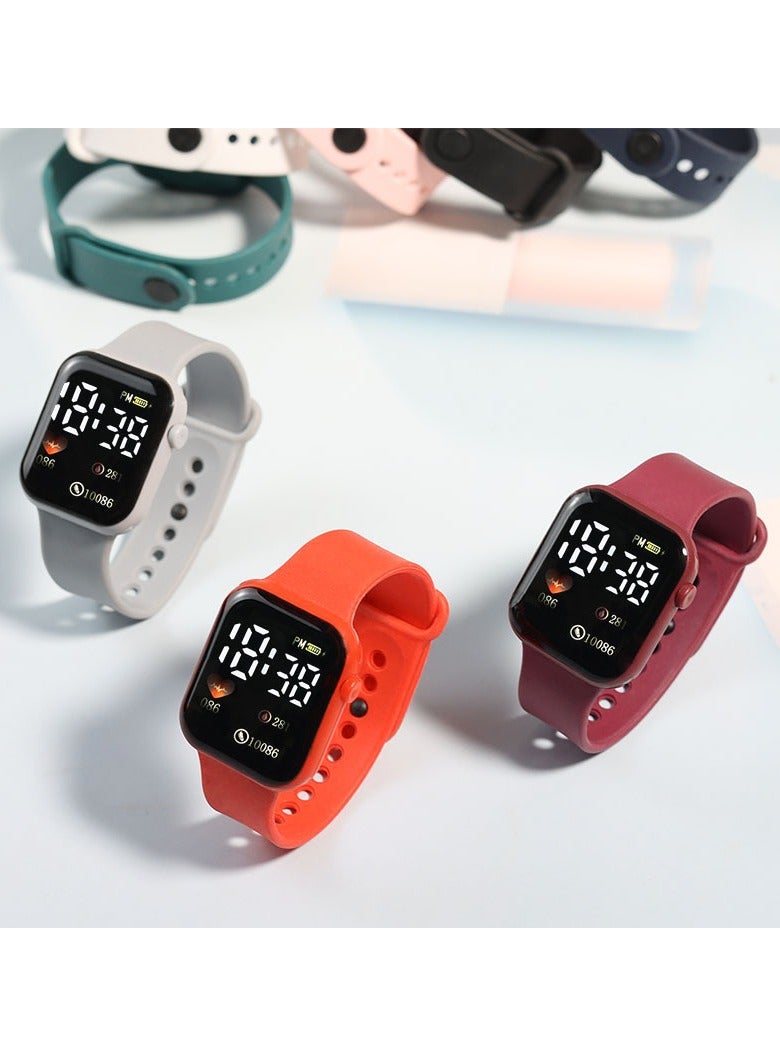 DTBG - 6 Pcs Kids' Square Water Resistant Silicone Digital Watch - Image 1
