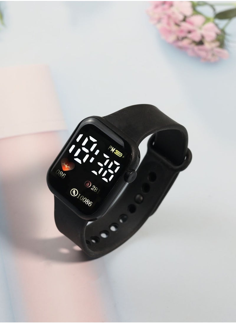 DTBG - 6 Pcs Kids' Square Water Resistant Silicone Digital Watch - Image 1