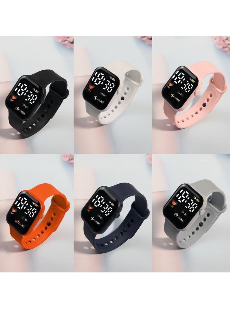 6 Pcs Kids' Square Water Resistant Silicone Digital Watch - pzsku/Z24AA3AB6F112DBE1298DZ/45/1741654888/6bc2a794-b800-445a-b652-717617e4875c