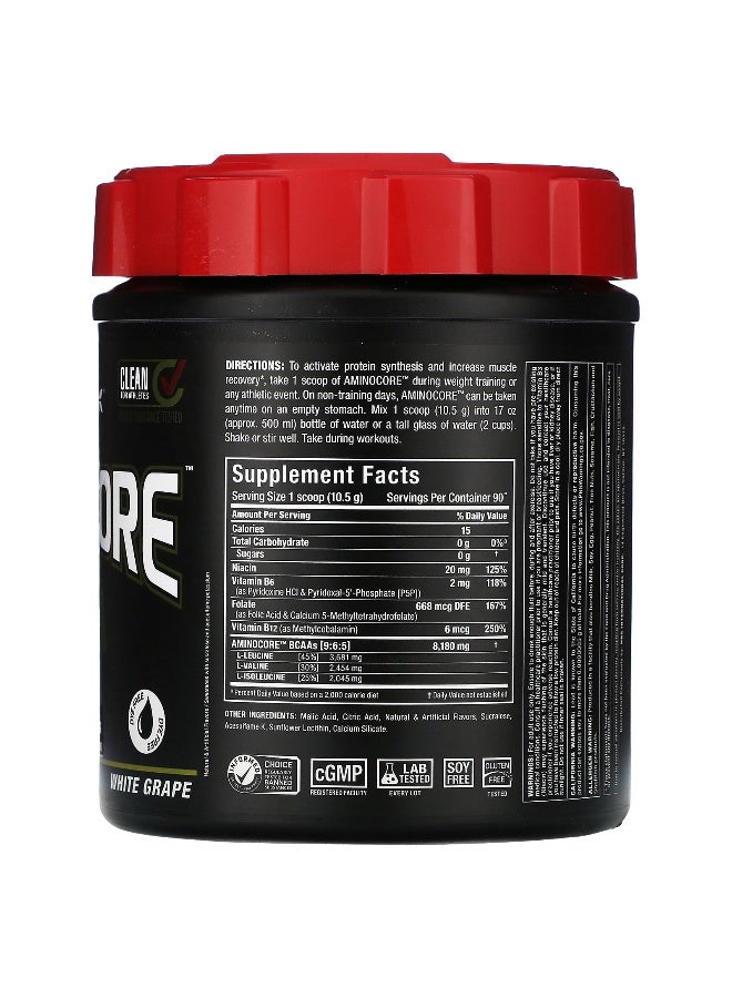 Allmax ALLMAX, AMINOCORE™ BCAA, White Grape, 2.1 lbs (945 g) - Image 2