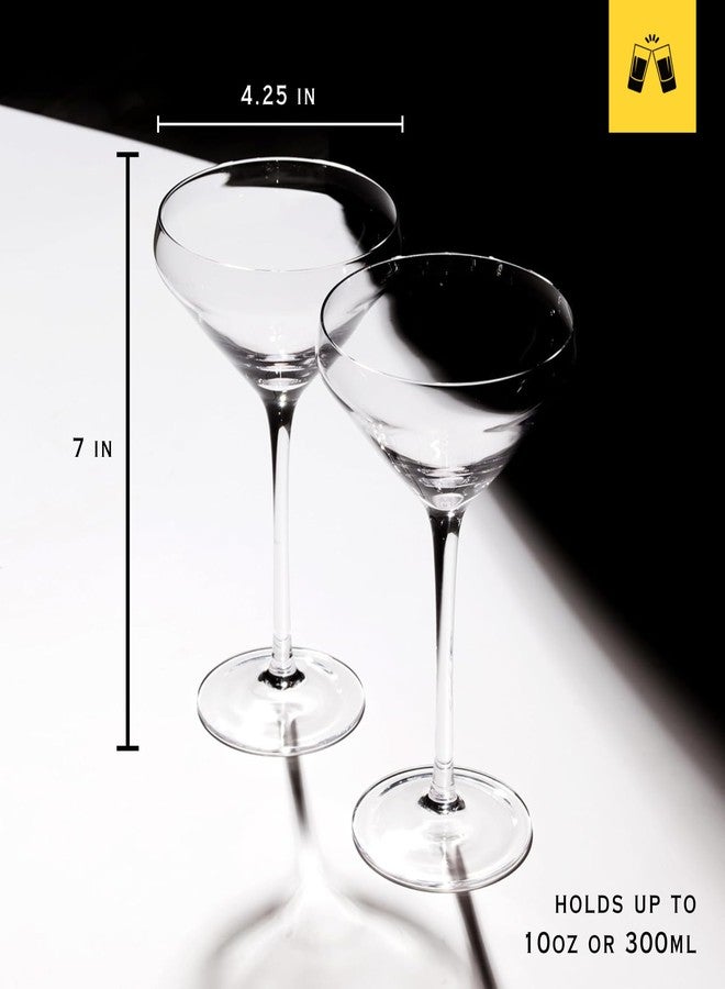 LEMONSODA Hand Blown/Nick And Nora Classic Martini Glasses Manhattan, Cosmopolitan, Espresso Martini, Lemon Drop, Dirty Martini - Inspired by 1930's - 50's Cocktail Culture - 6oz/10oz (Set of 2, 10oz) - Image 4