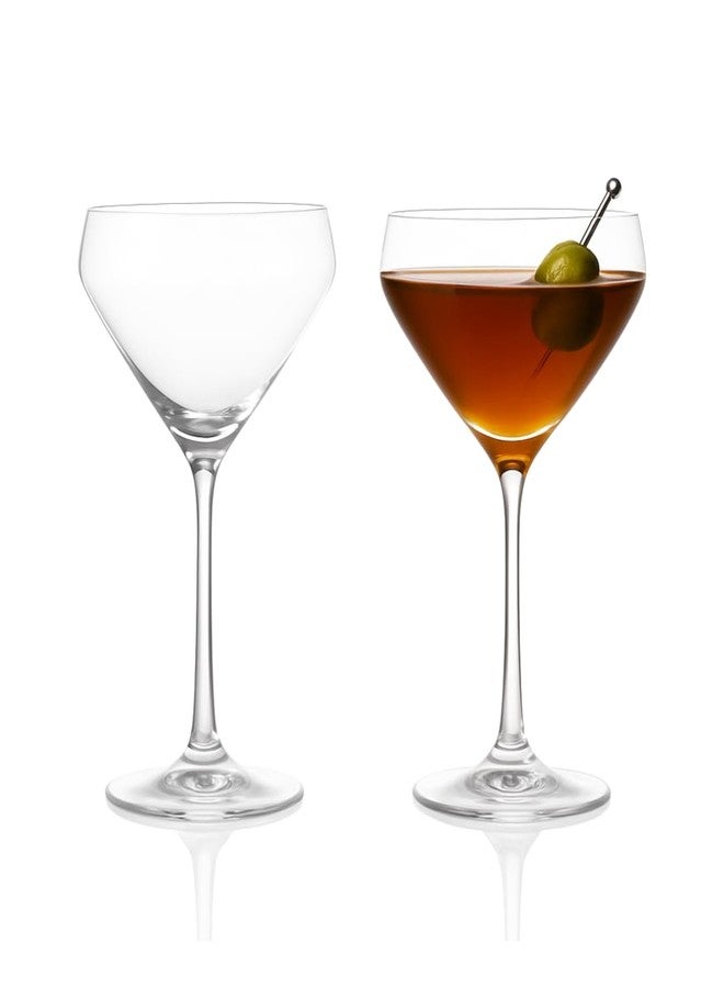 LEMONSODA Hand Blown/Nick And Nora Classic Martini Glasses Manhattan, Cosmopolitan, Espresso Martini, Lemon Drop, Dirty Martini - Inspired by 1930's - 50's Cocktail Culture - 6oz/10oz (Set of 2, 10oz) - Image 1