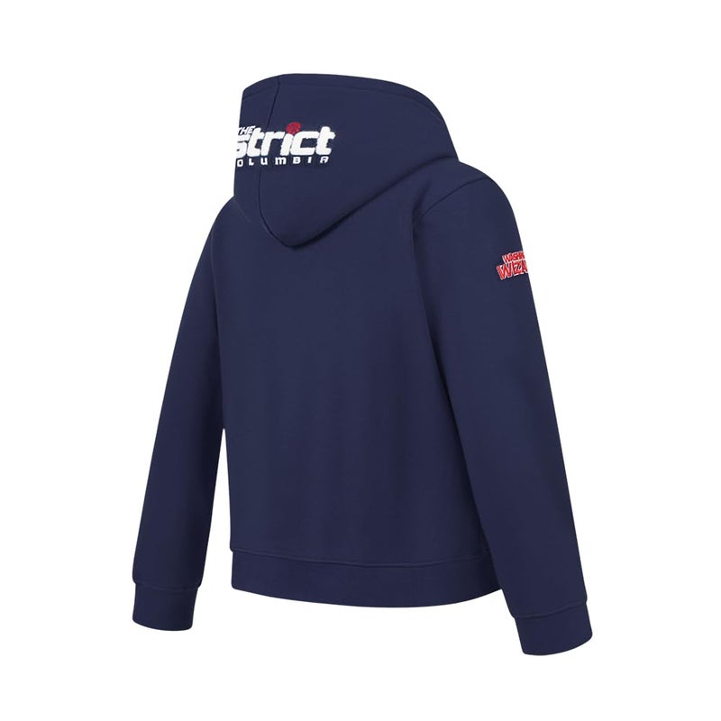 Pro Standard Big Boys NBA Washington Wizards Classic Chenille Pull Over Hoodie Midnight Navy M - Image 2