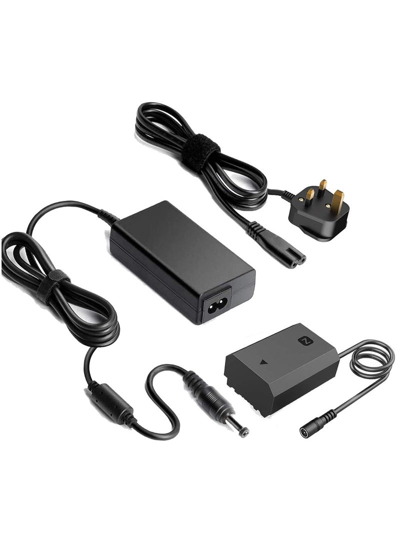 TIGER NP-FZ100 AC Power Supply Adapter + BC-QZ1 Battery Charger Kit Compatible with Sony Alpha A6600, FX3, a7C, A1, A7 III, A7 IV, A7R III -- A7R IV, A7S III, A9, A9 II, A9R, A9S || Fast Charging and Continuous Power for Cameras. - Image 1