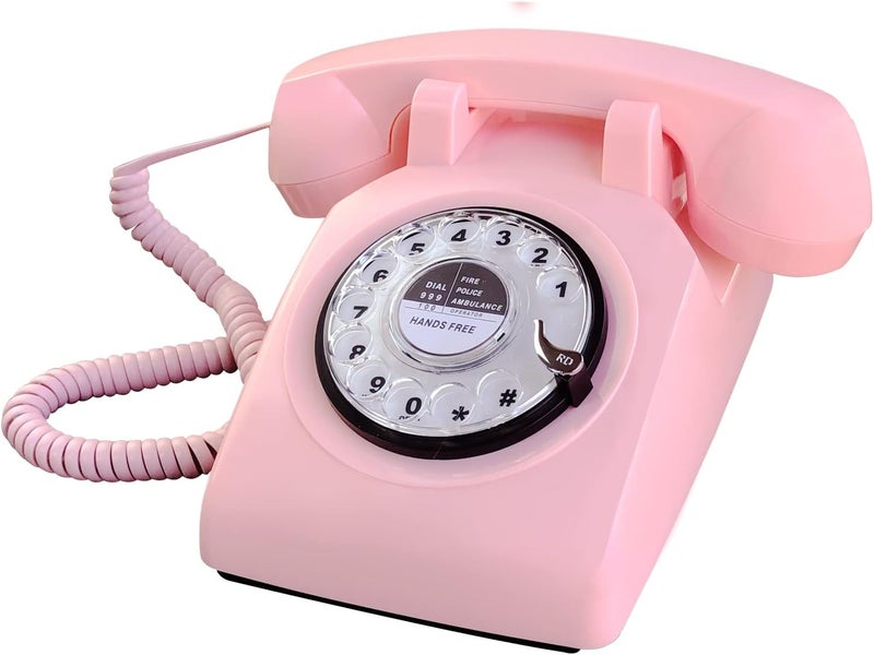 TelPal Retro Single Line Corded Desk Telephone Classic Vintage Rotary Dial Hands Free Landline Phone for Home/Office/Hotel, Antique Phones for Seniors Gift - Image 2