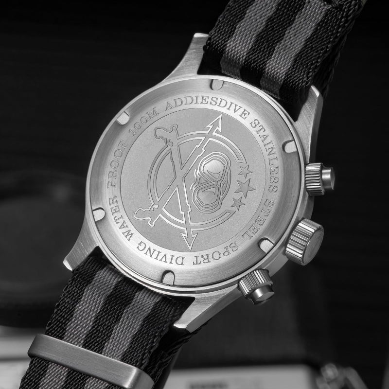 ADDIESDIVE Chronograph Watches for Men Women Synthetic Sapphire 100 M Waterproof Quartz Analog BGW9 Luminous Black and White Panda Watch - Image 4