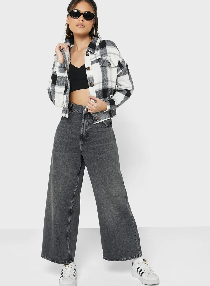 Ginger Checked Buttoned Jacket