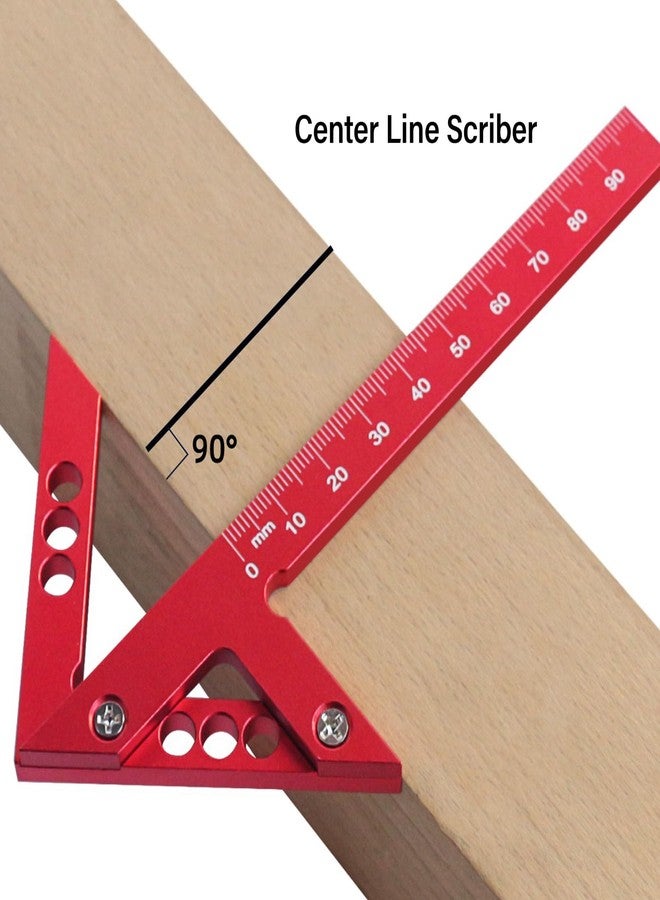 Fockety Center Scribe Gauge, Aluminum Alloy Center Scribe Measuring Tool, 45 Degree Angle Marker, Circle Center Finder, Woodworking Line Caliber Gauge, Marking Center Finder - Image 2