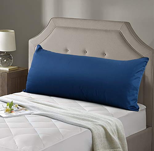 Evolive New 300TC Thread Count 100% Cotton Body Pillow Cover/Case Replacement with Hidden Zipper Closure 21"x54" (Navy) - Image 1