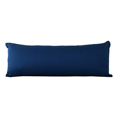 Evolive New 300TC Thread Count 100% Cotton Body Pillow Cover/Case Replacement with Hidden Zipper Closure 21"x54" (Navy) - Image 2