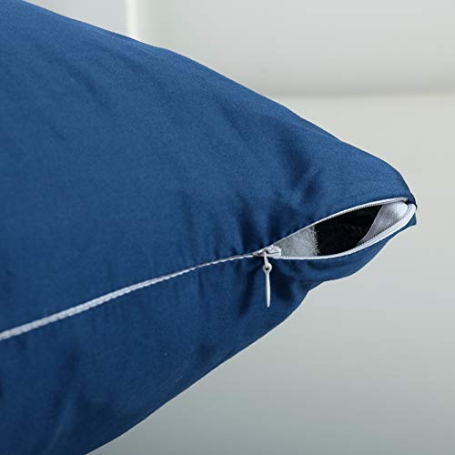 Evolive New 300TC Thread Count 100% Cotton Body Pillow Cover/Case Replacement with Hidden Zipper Closure 21"x54" (Navy) - Image 3