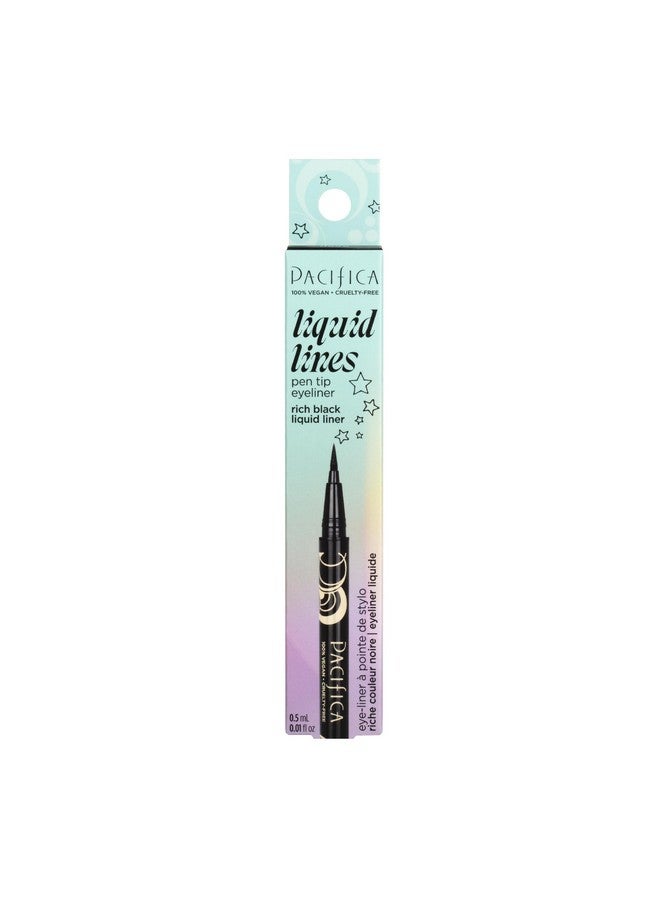Pacifica Black Liquid Eyeliner Pen - Liquid Line - Felt tip, Smudge Proof Eyeliner - Water Resistant Gel Makeup Eye Liner - Matte Fine Tip Clean Beauty Vegan & Cruelty-Free Dermatologist Tested - Image 4