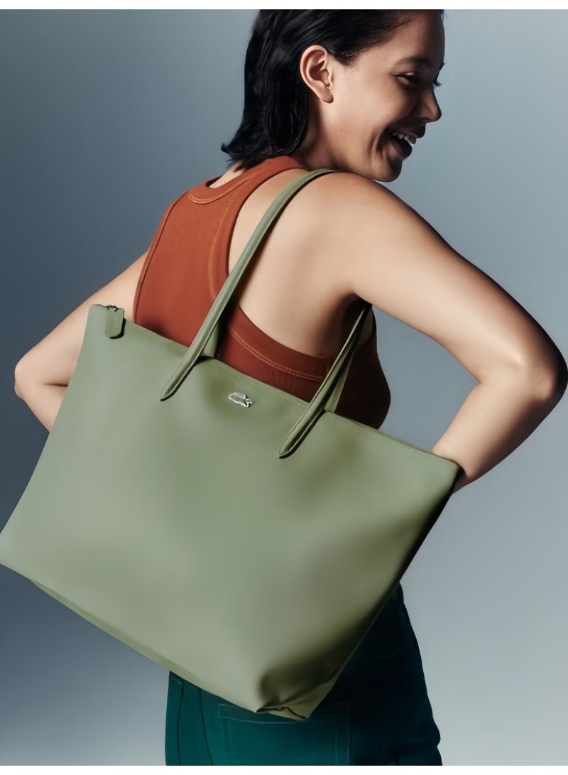 لاكوست حقيبة لاكوست للنساء L12.12 كونسبت للأزياء متعددة الاستخدام بسعة كبيرة، حقيبة يدوية أو على الكتف كبيرة الحجم بسحاب، مقاسها الكبير 45 سم * 30 سم * 12 سم - Image 1