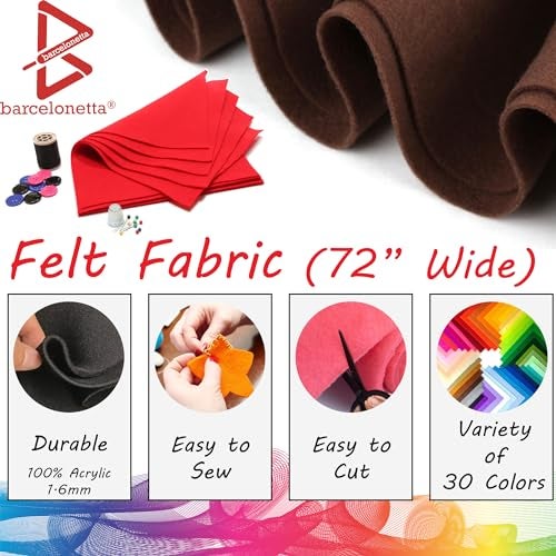Barcelonetta | Felt Fabric | 72" Wide | 1.6mm Thick | Acrylic & Soft | Felt by The Yard | Felt for DIY Crafts, Projects, Sewing (Royal Blue, 2 Yard) - Image 2