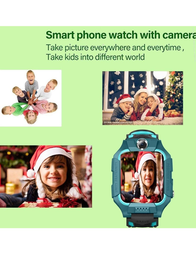 Gcom - E06 Waterproof Kids Smartwatch – Blue Edition | LBS Tracker, SOS, Camera, Games, and Music – Perfect Gift for Boys and Girls (Ages 3-12) - Image 1