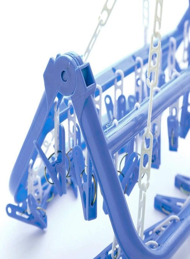 Drumstone (𝐒𝐩𝐞𝐜𝐢𝐚𝐥 𝟏𝟓 𝐘𝐞𝐚𝐫𝐬 𝐖𝐚𝐫𝐫𝐚𝐧𝐭𝐲 Multicolor Clip Hanger with 12 Pegs for Drying Baby Clothes, Socks, Lingerie | Foldable Plastic Drying Rack with Hook | Space-Saving - Image 3