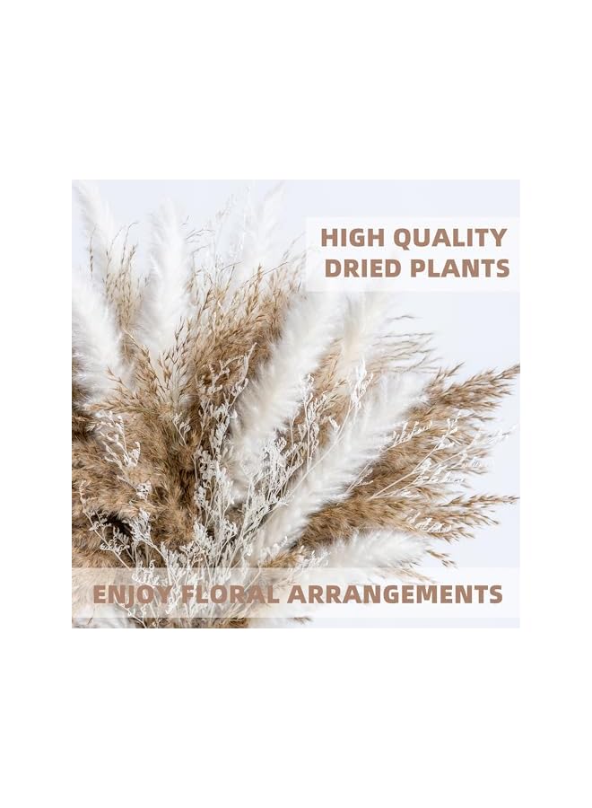 The Bros 50 Pcs Pampas Grass Decor – White Dried Fluffy Pompas Grass Vase Filler, Boho Wedding & Home Table Decor, Rustic Farmhouse Style - Image 5