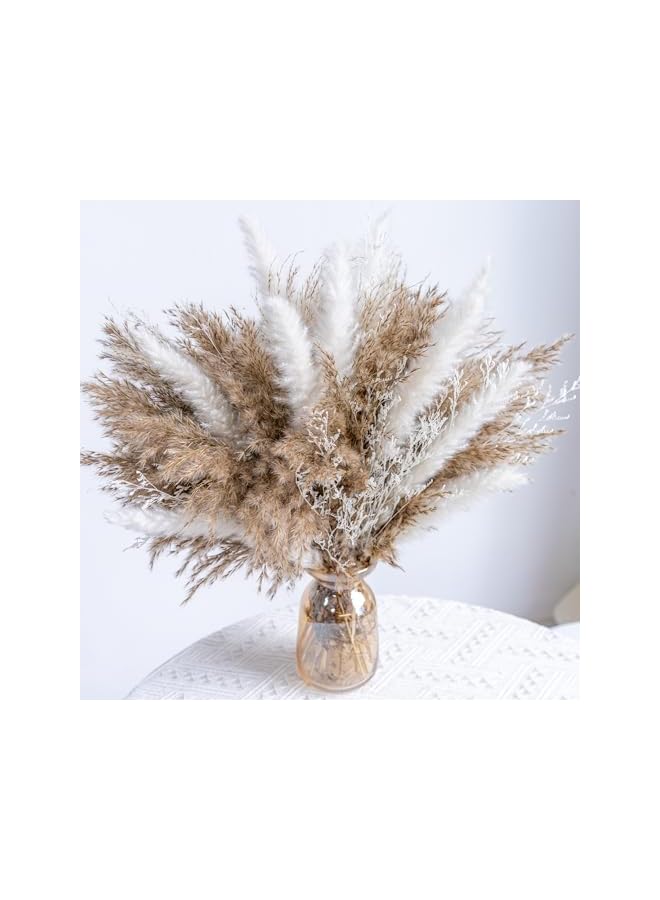 The Bros 50 Pcs Pampas Grass Decor – White Dried Fluffy Pompas Grass Vase Filler, Boho Wedding & Home Table Decor, Rustic Farmhouse Style - Image 2