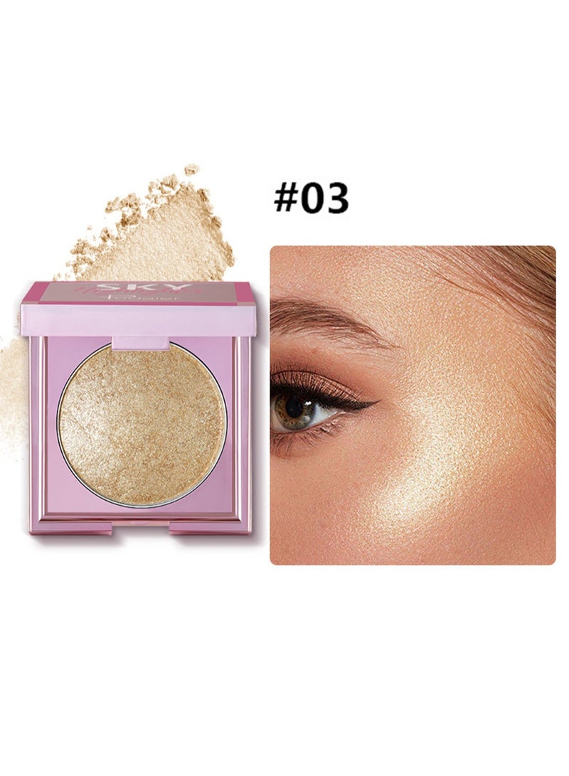 pudaier Sky Highlighter, Fashion Makeup Highlighter Powder, Waterproof Long Lasting Glitter Illuminator for Nose Eyes Face Body,  03#  8g/0.282oz  - Image 1