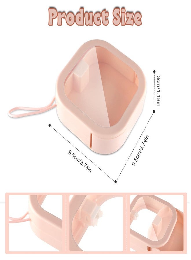 Cositina 2 Pack Plastic Hair Tie Organizer Portable Travel Hairpin Holder Multi-Functional Cotton Swab Box Hangable for Women Storage Cotton Ball Floss Rubber Hair Supplies Small Items - (Pink+White) - Image 2