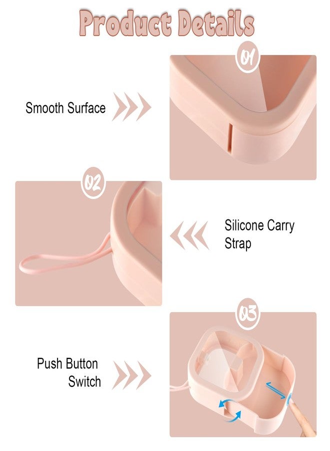 Cositina 2 Pack Plastic Hair Tie Organizer Portable Travel Hairpin Holder Multi-Functional Cotton Swab Box Hangable for Women Storage Cotton Ball Floss Rubber Hair Supplies Small Items - (Pink+White) - Image 3