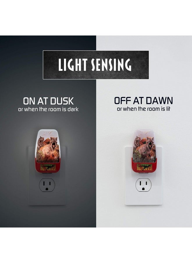 JURASSIC WORLD Dominion 49631 Led Night Light Dusk To Dawn Plug In Dinosuar T Rex Velociraptor Collectors Edition Ul Listed Ideal For Bedroom Bathroom Nursery 1 Pack  - Image 2