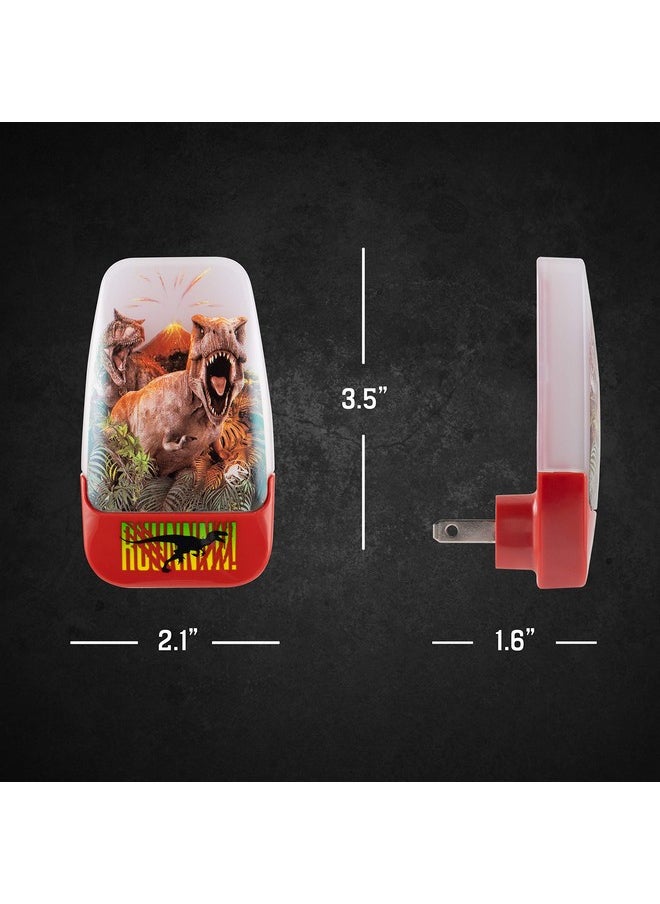JURASSIC WORLD Dominion 49631 Led Night Light Dusk To Dawn Plug In Dinosuar T Rex Velociraptor Collectors Edition Ul Listed Ideal For Bedroom Bathroom Nursery 1 Pack  - Image 5