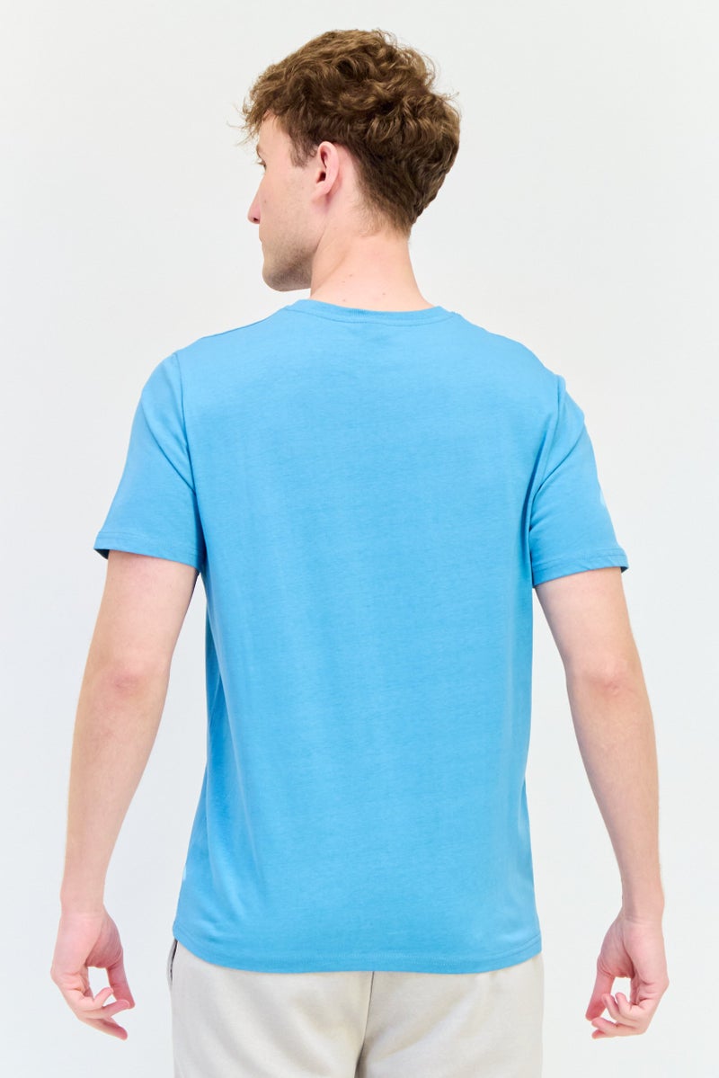TapouT Men Sportswear Fit Short Sleeve Outdoor T-Shirt, Teal Blue - Image 3