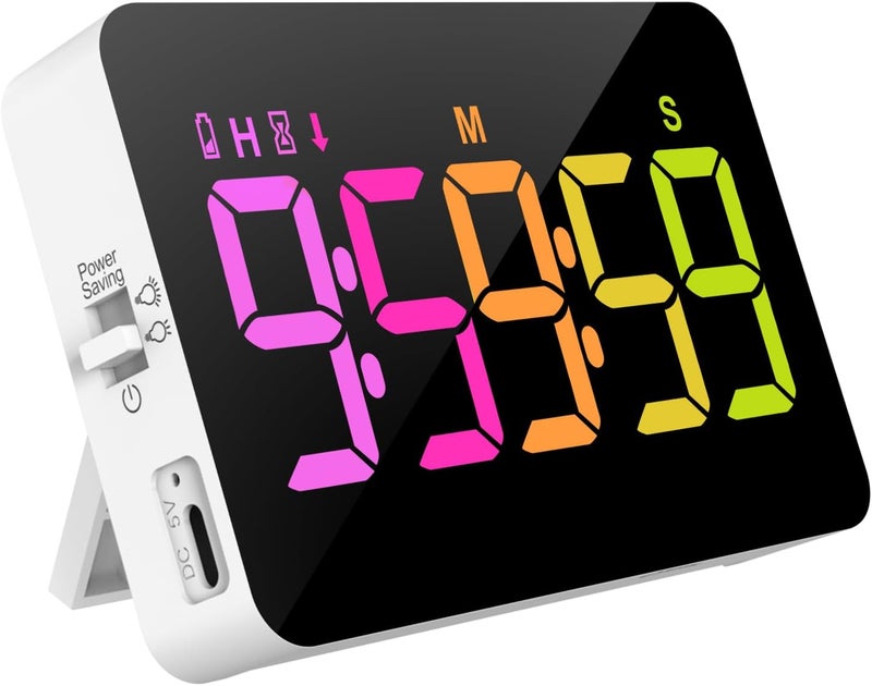 PERSUPER Kitchen Digital Timer, Count Down Up, Rechargeable, Vibration Mode Adjustable Volume and Brightness LED Display, Time Management Cook, Desk, Kids Adults Study Teaching, Kitchen Gadgets - Image 1