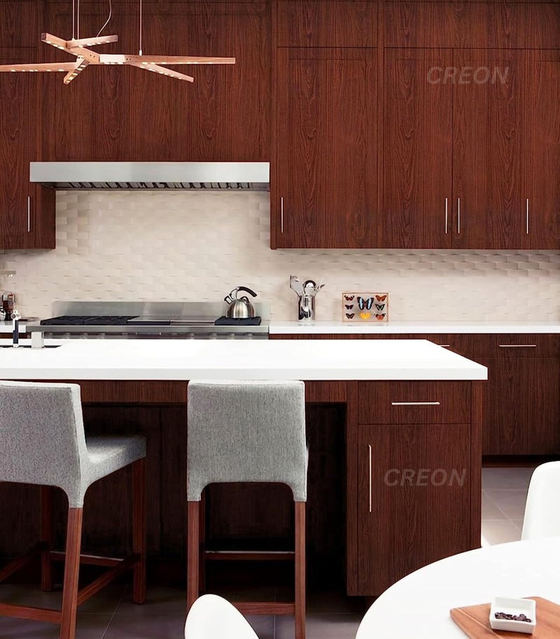 CREON Red Brown Wood Contact Paper for Desk Cabinet Drawer Shelf Countertops Wall (RED Brown Wood, 24X96 Inch) - Image 2