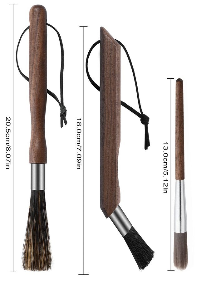 Co-link 3pcs Coffee Grinder Cleaning Brush Espresso Machine Cleaning Tool Walnut Wood Handle Natural Bristles Coffee Machine Clean Tool - Image 2