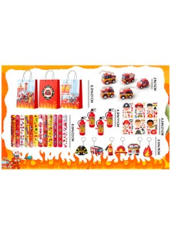 FRUITFUL PARTY Firefighter Party Favors for 12 Guests, 72pcs Fire Truck Party Favors Set Party Stickers Slap Bracelets Keychains etc Firefighter Themed Party Favors for Firefighter Birthday Party Decorations Supplies  - Image 3