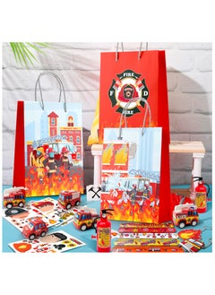 FRUITFUL PARTY Firefighter Party Favors for 12 Guests, 72pcs Fire Truck Party Favors Set Party Stickers Slap Bracelets Keychains etc Firefighter Themed Party Favors for Firefighter Birthday Party Decorations Supplies  - Image 5
