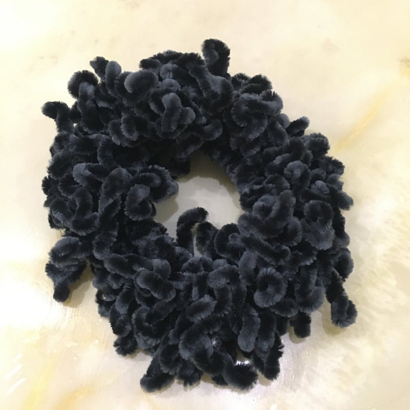 Generic Plush Wool Bundle Hair Ring Solid Color Base Head Flower Indonesian Headscarf Accessories Ethnic Base Hat Headdress H144 #3 dark gray