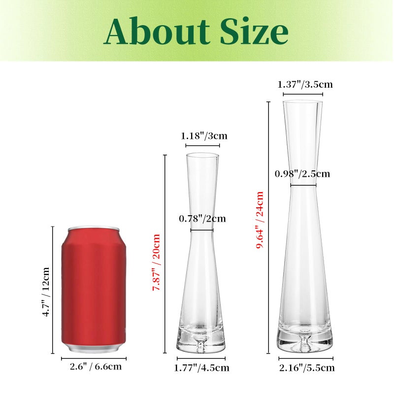 Hewory Glass Bud Vases for Centerpieces Set of 6  Handmade Modern Clear Small Skinny Decorative Single Flower Vase  Minimalist Slim Floral Vase for Home Wedding Party Events Table Decor  7.87"" - Image 5