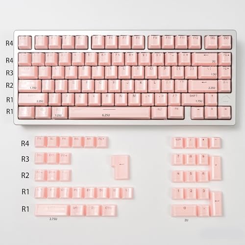 mintcaps Crystal Jelly Keycaps, Translucent Keycaps 123Keys Set Custom KeyCap Set OEM Profile, Keyboard Key Caps for 100%,75%,65%60% Keyboard-Pink - Image 5