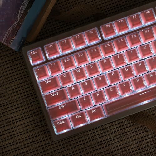 mintcaps Crystal Jelly Keycaps, Translucent Keycaps 123Keys Set Custom KeyCap Set OEM Profile, Keyboard Key Caps for 100%,75%,65%60% Keyboard-Pink - Image 2